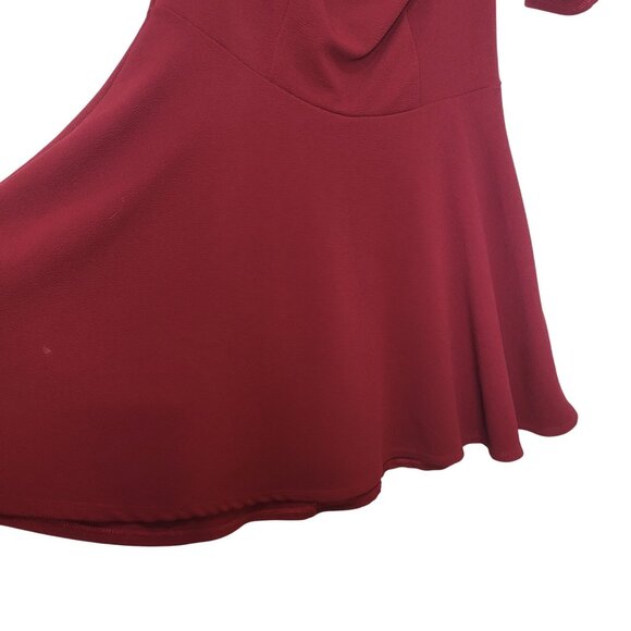 Charlotte Russe Women's Burgundy/Wine Short-Sleeve Fit & Flare Dress Size 1X - Picture 5 of 8